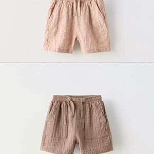 Zara Kids Tan and Brown Shorts Set